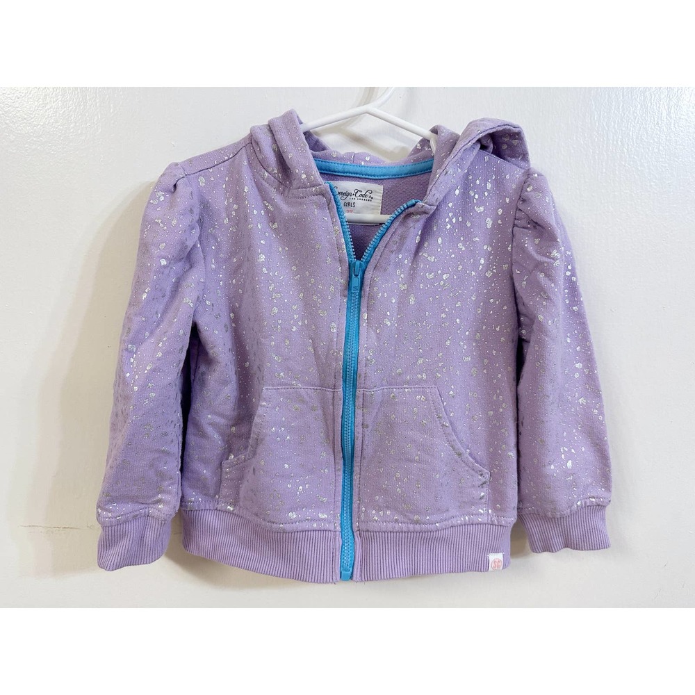 SOVEREIGN CODE Purple Paint Splatter Zippered Jacket 2T (1047)